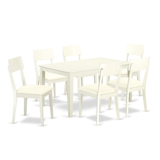 Dining Room Set Linen White, CAAD7-LWH-LC