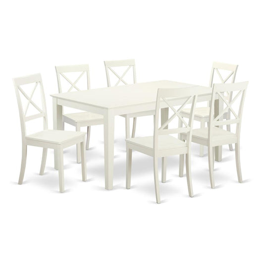 Dining Room Set Linen White, CABO7-LWH-W