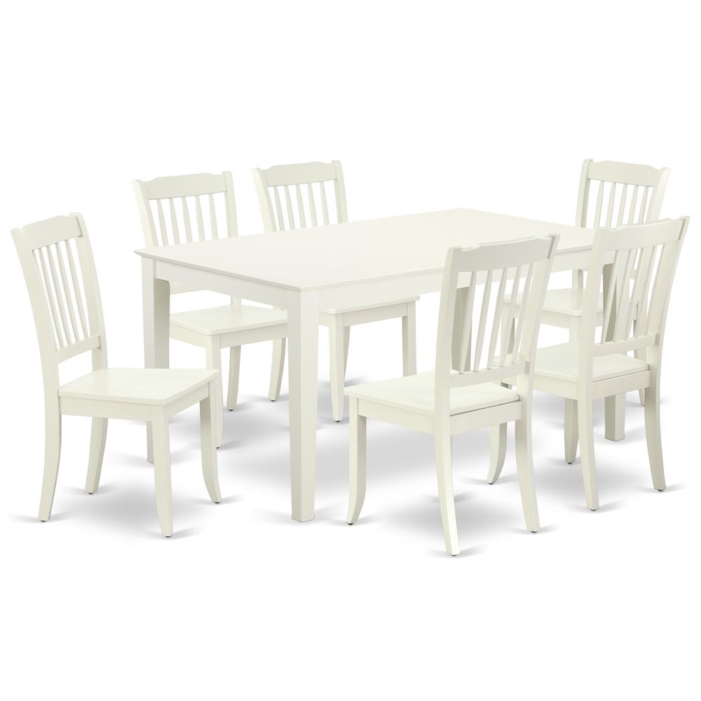 Dining Room Set Linen White, CADA7-LWH-W