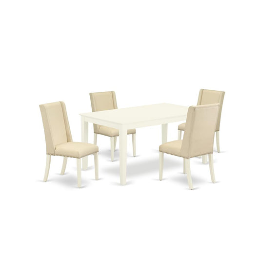 Dining Room Set Linen White, CAFL5-LWH-01