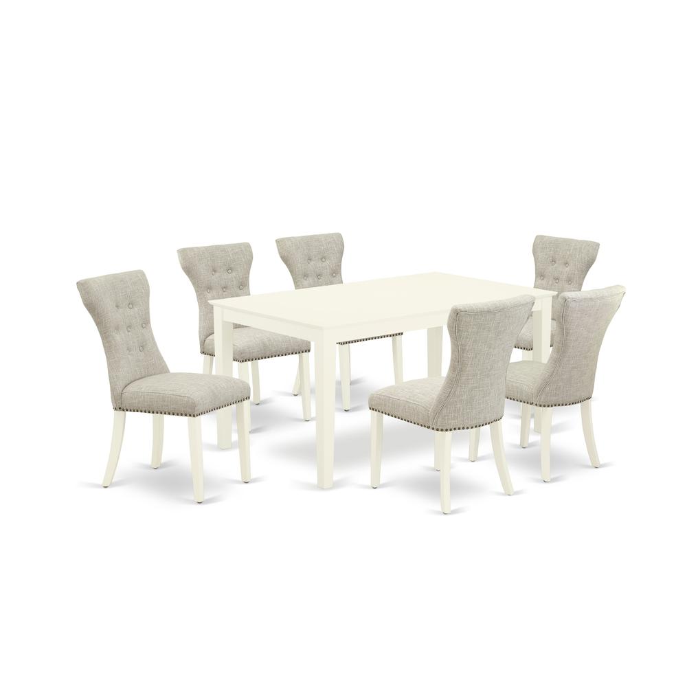 Dining Room Set Linen White, CAGA7-LWH-35