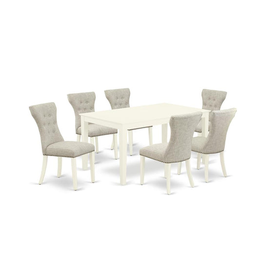 Dining Room Set Linen White, CAGA7-LWH-35