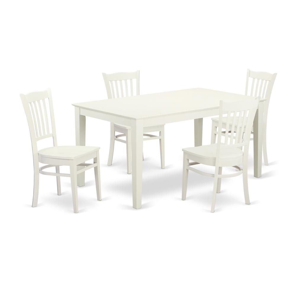 Dining Room Set Linen White, CAGR5-LWH-W