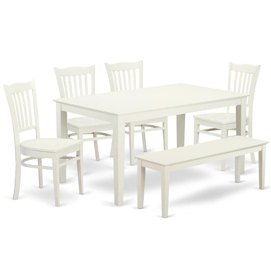 Dining Room Set Linen White, CAGR6-LWH-W