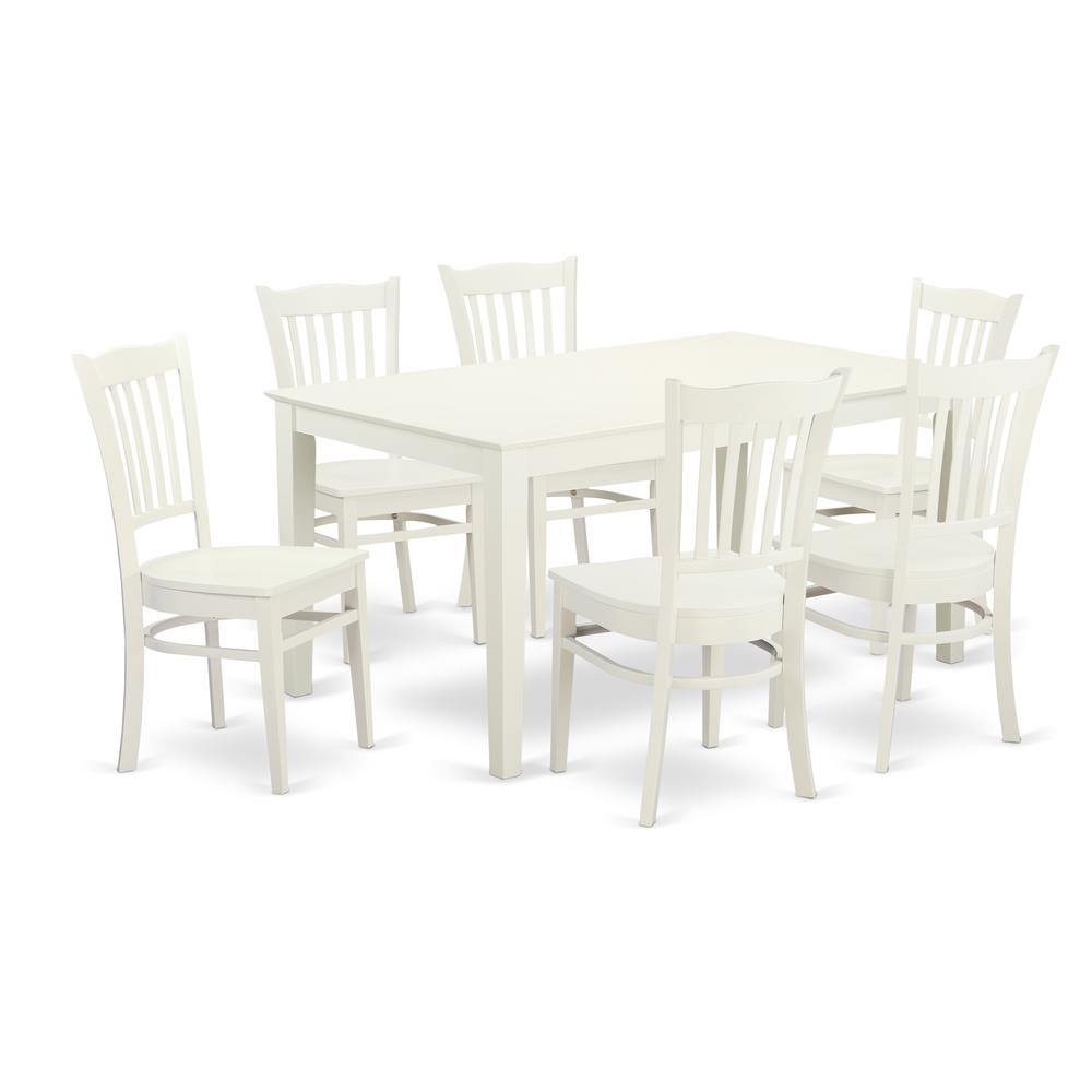 Dining Room Set Linen White, CAGR7-LWH-W