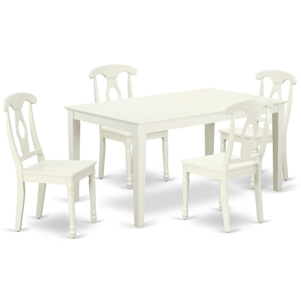 Dining Room Set Linen White, CAKE5-LWH-W