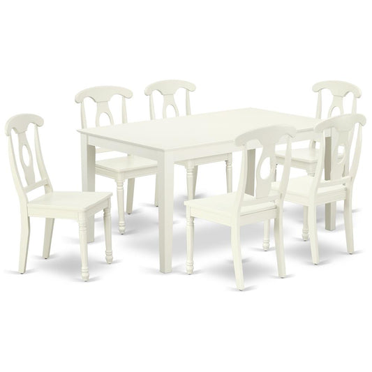 Dining Room Set Linen White, CAKE7-LWH-W