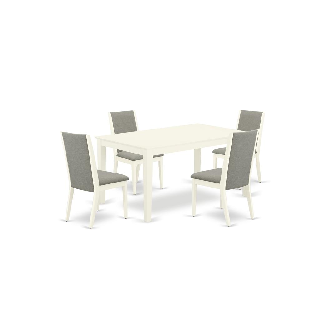 Dining Room Set Linen White, CALA5-LWH-06