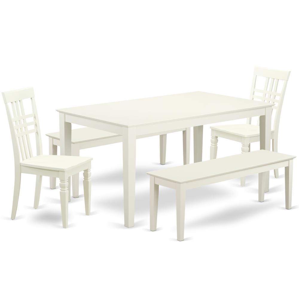 Dining Room Set Linen White, CALG5C-LWH-W