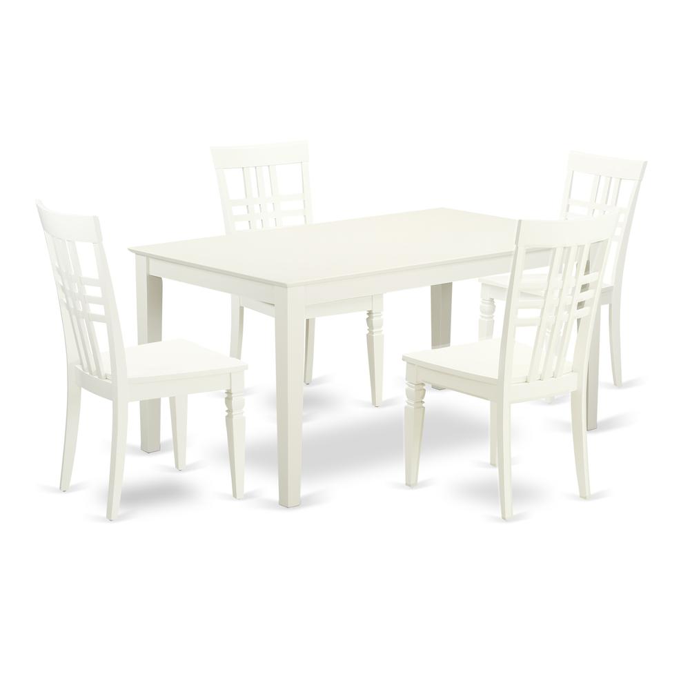 Dining Room Set Linen White, CALG5-LWH-W