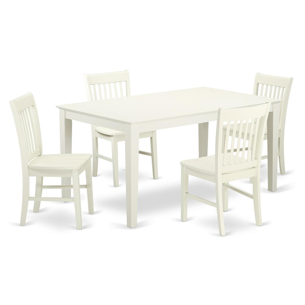 Dining Room Set Linen White, CANO5-LWH-W