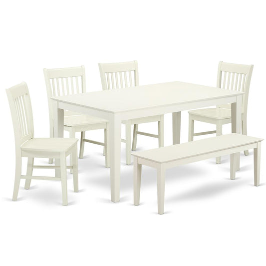 Dining Room Set Linen White, CANO6-LWH-W