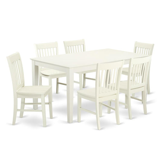 Dining Room Set Linen White, CANO7-LWH-W