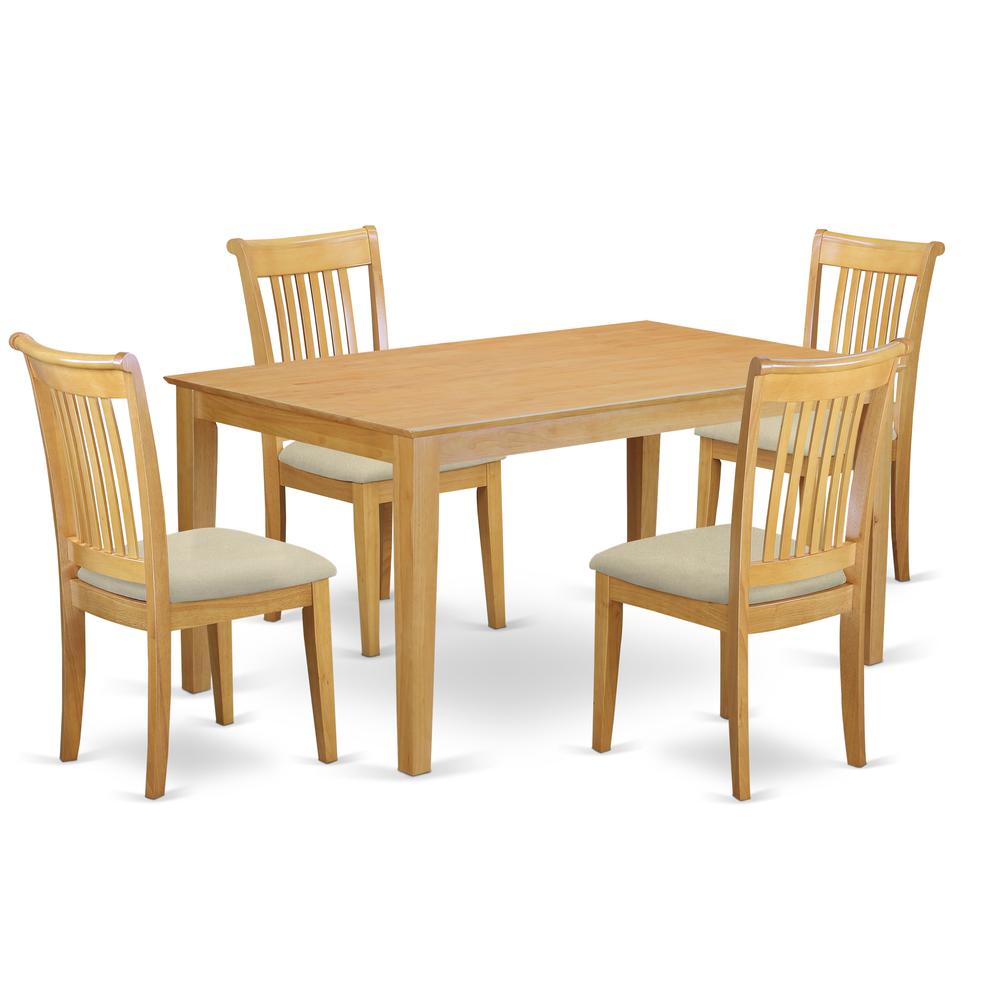 Dining Room Set Oak, CAPO5-OAK-C