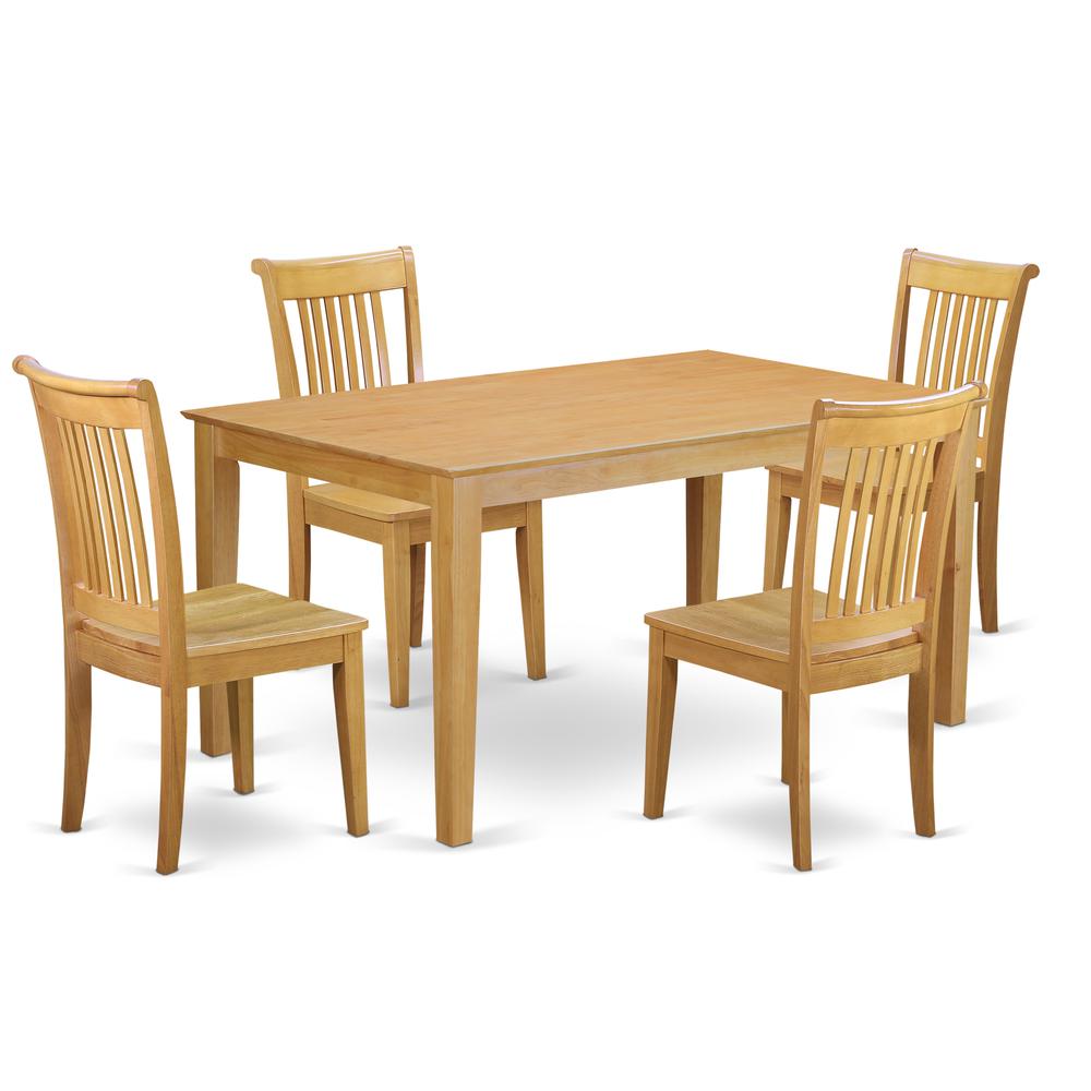 Dining Room Set Oak, CAPO5-OAK-W