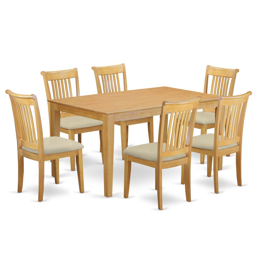 Dining Room Set Oak, CAPO7-OAK-C