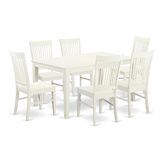 Dining Room Set Linen White, CAWE7-LWH-W