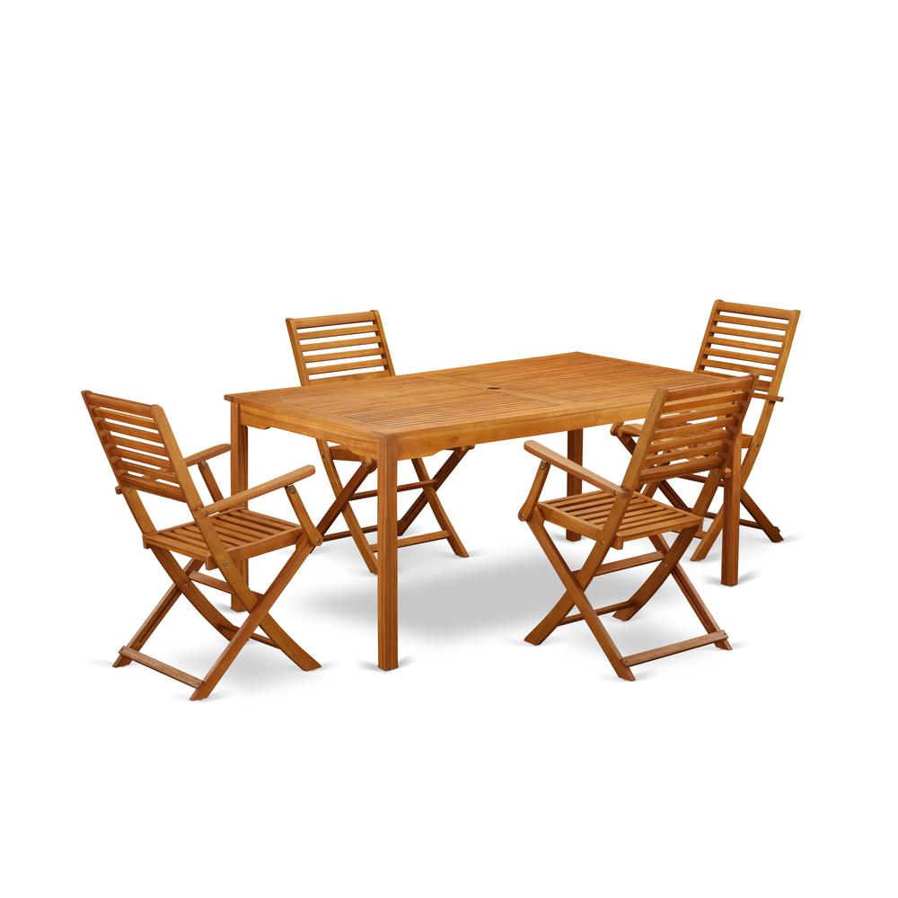 Wooden Patio Set Natural Oil, CMBS5CANA