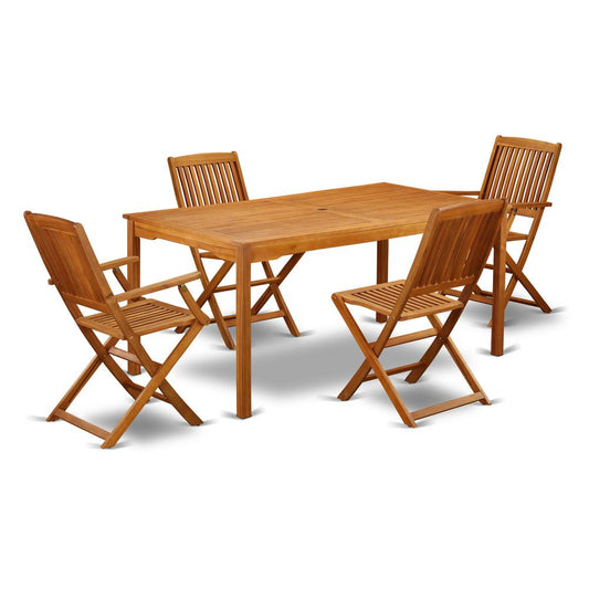 Wooden Patio Set Natural Oil, CMCM52CANA