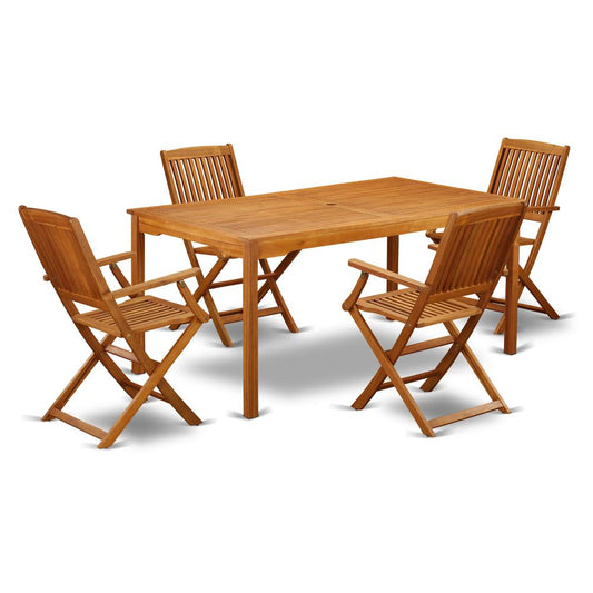 Wooden Patio Set Natural Oil, CMCM5CANA