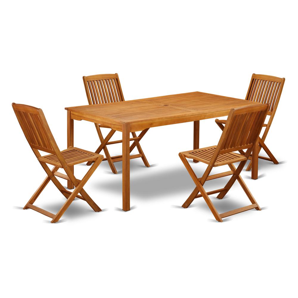 Wooden Patio Set Natural Oil, CMCM5CWNA