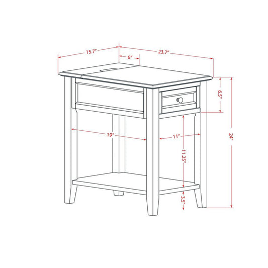 East West Furniture DE-05-ET Modern Wood Night Stand with 1 Mid Century Modern Drawers, Stable and Sturdy Constructed - White Finish