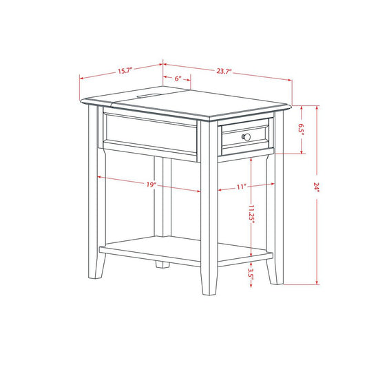 East West Furniture DE-14-ET Wood Night Stand for Bedroom with 1 Wooden Drawer, Stable and Sturdy Constructed - Urban Gray Finish