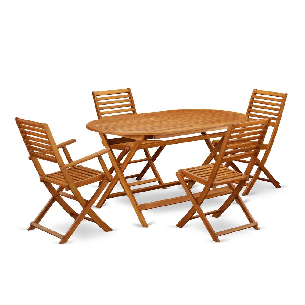 Wooden Patio Set Natural Oil, DIBS52CANA