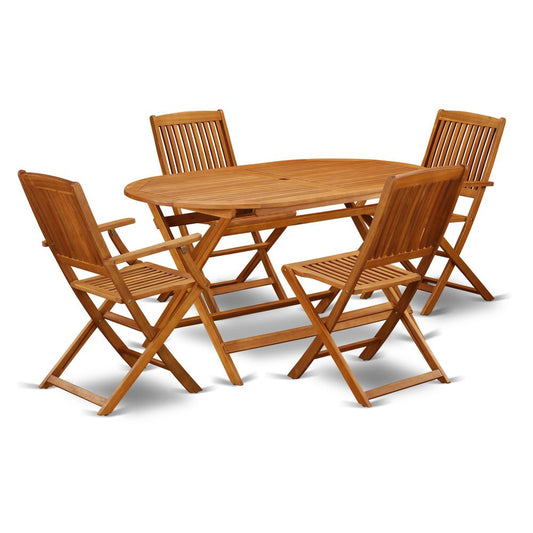 Wooden Patio Set Natural Oil, DICM52CANA