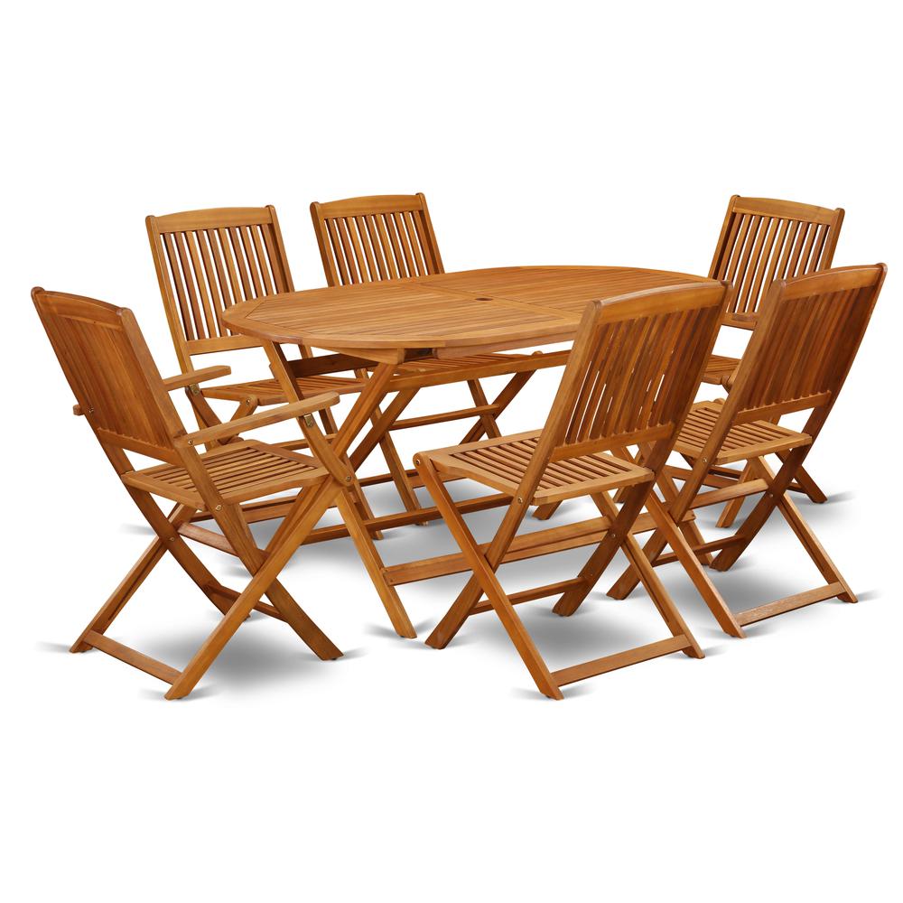 Wooden Patio Set Natural Oil, DICM72CANA