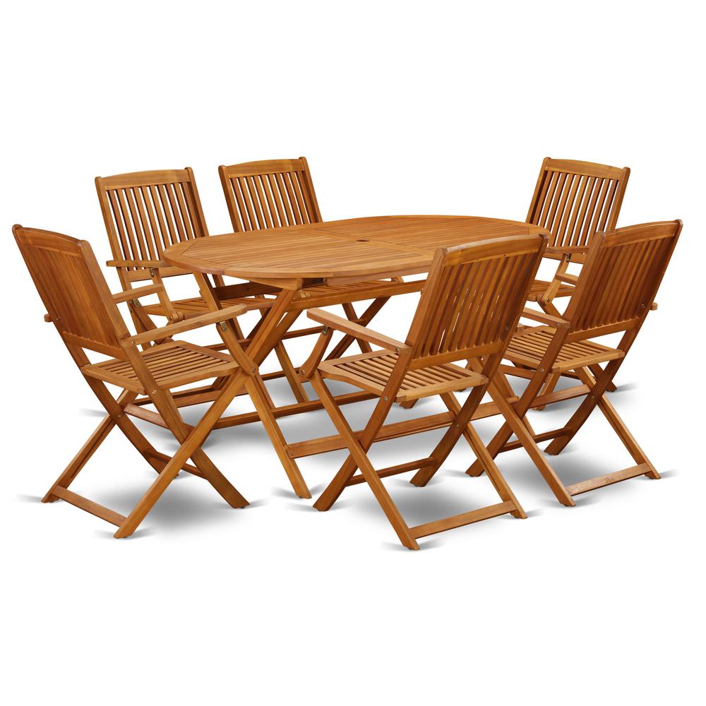 Wooden Patio Set Natural Oil, DICM7CANA