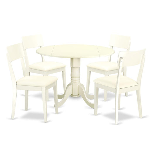 Dining Room Set Linen White, DLAD5-LWH-LC