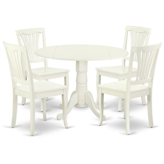 Dining Room Set Linen White, DLAV5-LWH-W