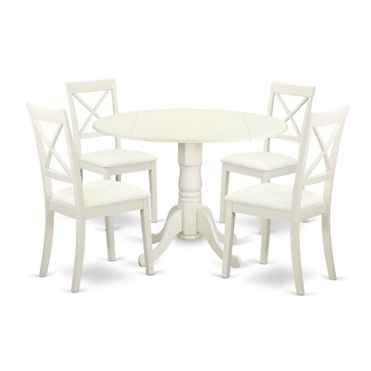 Dining Room Set Linen White, DLBO5-LWH-LC