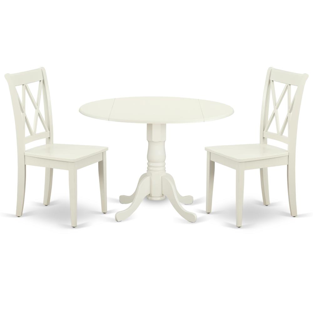 Dining Room Set Linen White, DLCL3-LWH-W