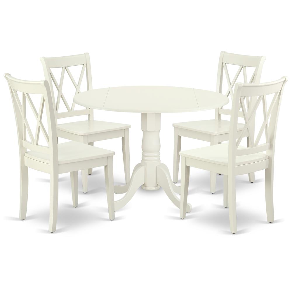 Dining Room Set Linen White, DLCL5-LWH-W