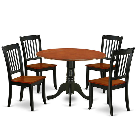 Dining Room Set Black & Cherry, DLDA5-BCH-W