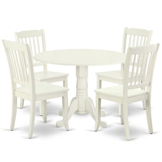 Dining Room Set Linen White, DLDA5-LWH-W