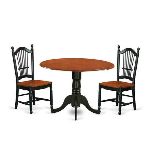 Dining Room Set Black & Cherry, DLDO3-BCH-W