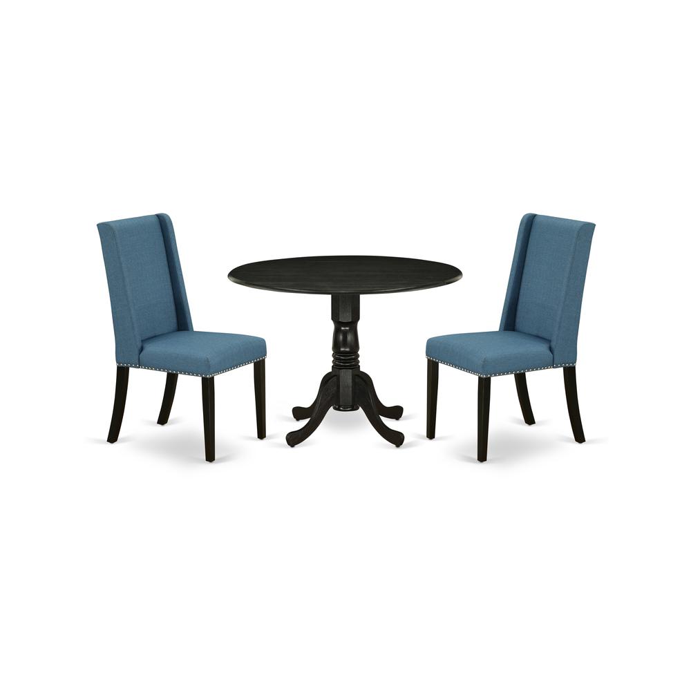 Dining Room Set Wirebrushed Black, DLFL3-ABK-21