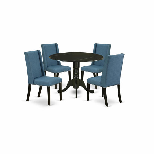 Dining Room Set Black, DLFL5-BLK-21