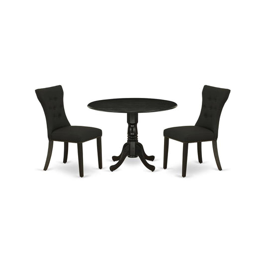 Dining Room Set Wirebrushed Black, DLGA3-ABK-24