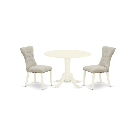 Dining Room Set Linen White, DLGA3-WHI-35