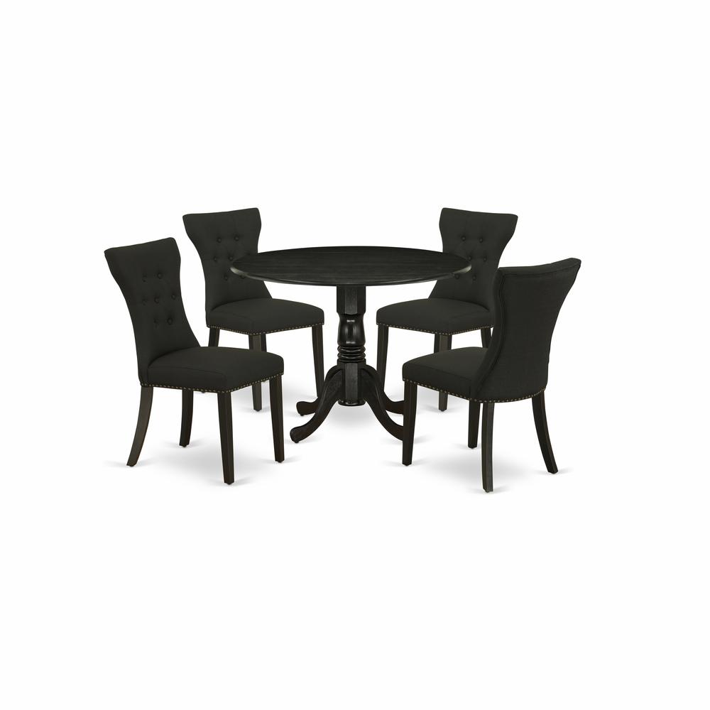 Dining Room Set Wirebrushed Black, DLGA5-ABK-24