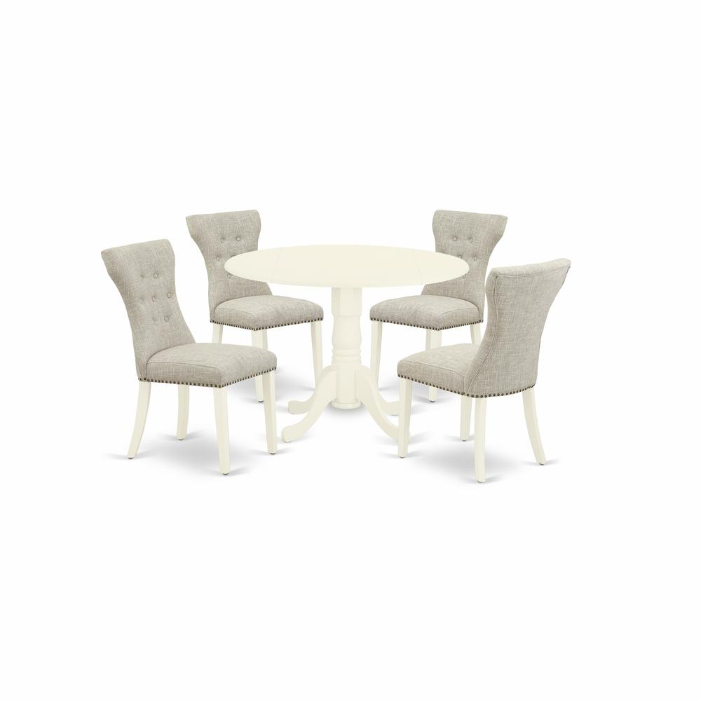 Dining Room Set Linen White, DLGA5-WHI-35