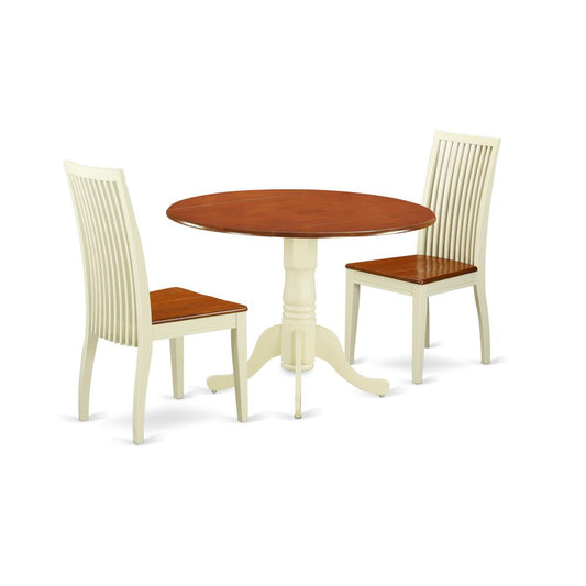 Dining Room Set Buttermilk & Cherry, DLIP3-BMK-W