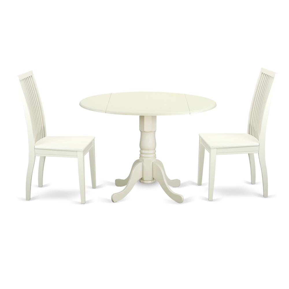 Dining Room Set Linen White, DLIP3-LWH-W