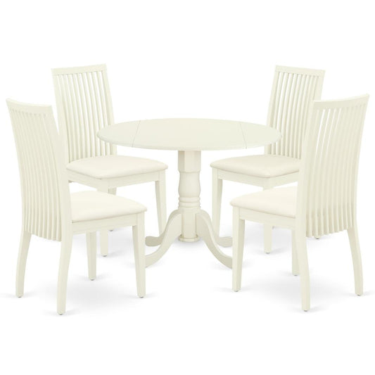 Dining Room Set Linen White, DLIP5-WHI-C