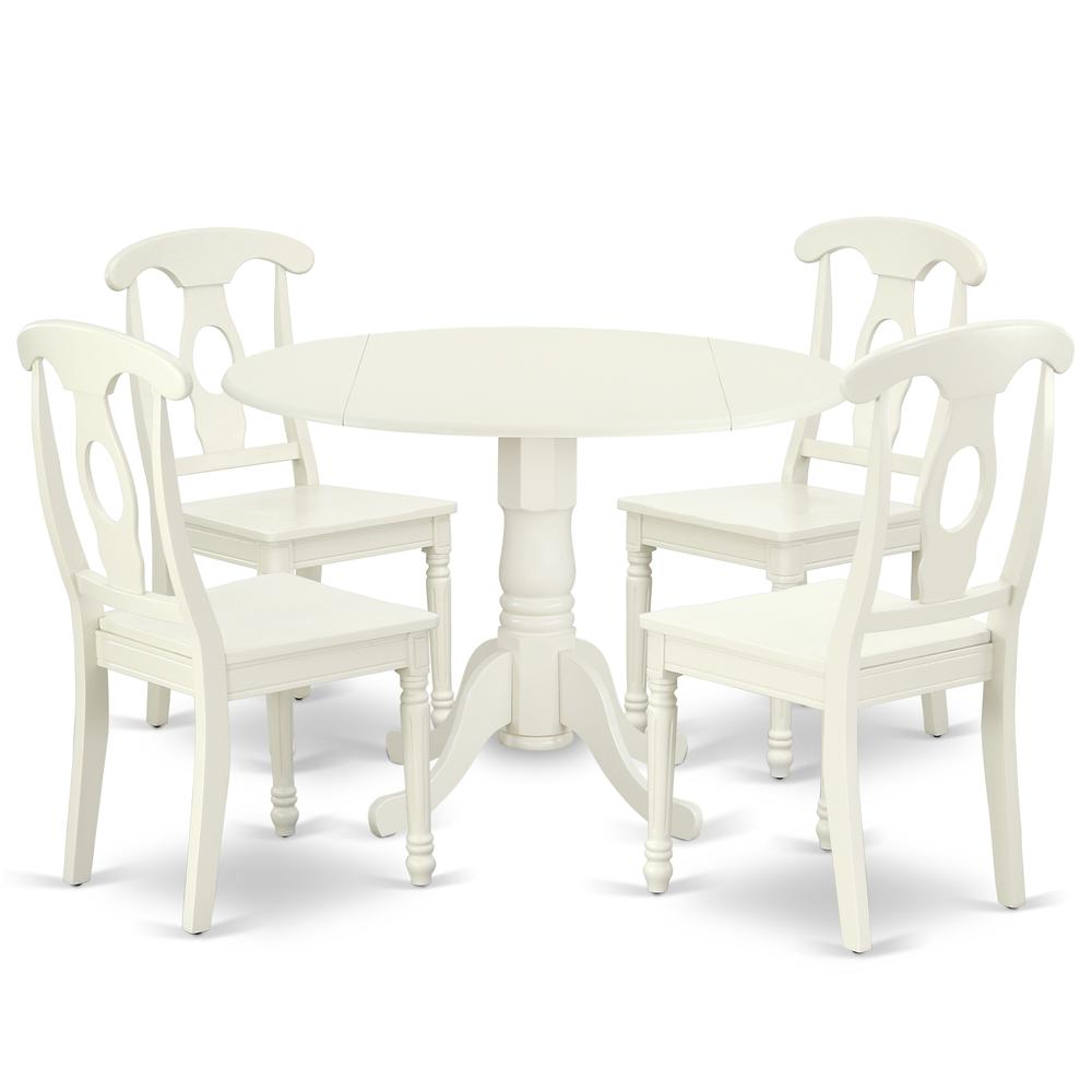 Dining Room Set Linen White, DLKE5-LWH-W