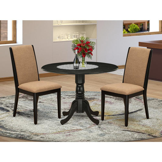 Dining Room Set Wirebrushed Black, DLLA3-ABK-47